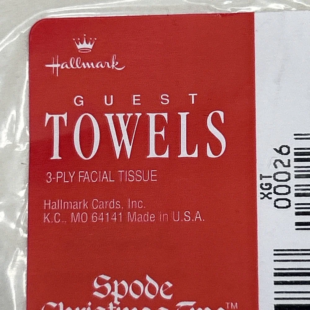 2 Packs Hallmark Guest Towels Spode Christmas Tree 2 Ply Facial Tissue VTG USA